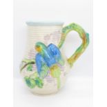 Clarice Cliff model 850 9" jug with parrot