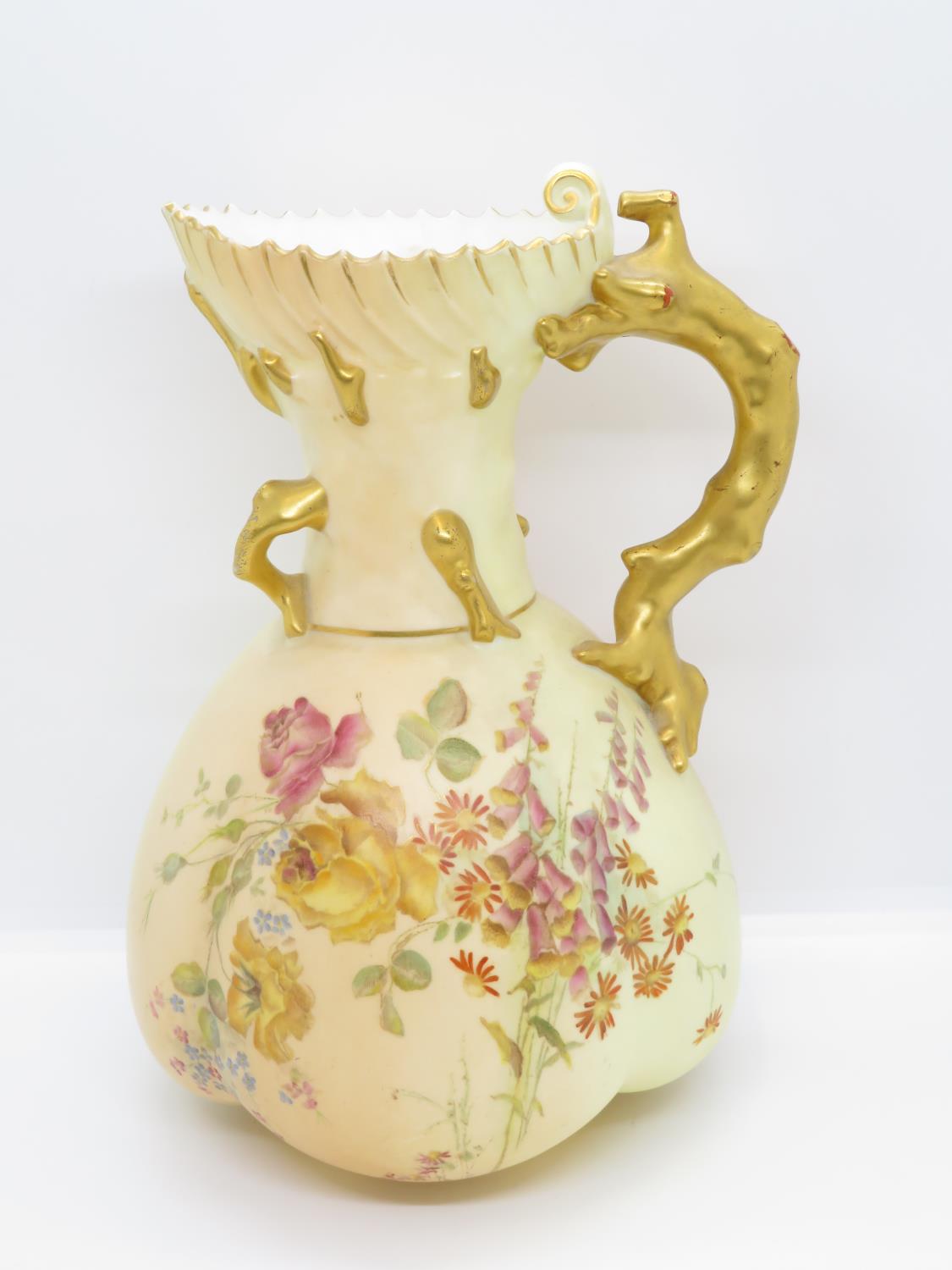 Royal Worcester purple mark 1507 8.5" hand painted jug