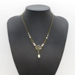Antique gold pearl necklace