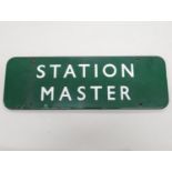 Original 18" x 6" enamel Station Master sign thought to be from Alnwick Station