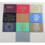 1970, 1971, 1972, 1973, 1974, 1975, 1976, 1977, 1978, 1979 Royal Mint Proof sets