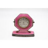 Vintage Hallmarked 1928 Birmingham STERLING SILVER Guilloche Enamel Barometer