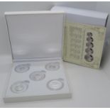 Silver sovereign 5x coin set boxed with papers