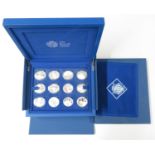 Royal Mint Queen's Diamond Jubilee coin set containing24x 1oz 925 silver coins