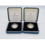 2x silver proof £1.00 boxed