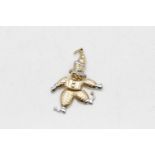 9ct gold articulated clown pendant (1g)