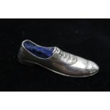 Vintage Stamped .800 Continental SILVER Novelty Shoe Pin Cushion (22g)