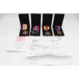 4 x Boxed WW2 Medals w/ Award Letter Inc Africa Star w/ 8th Army Clasp Etc