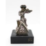 4" silver statue on plinth marked 925 Fiddler on the Roof