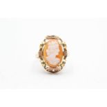 14ct gold vintage cameo ring (3.4g) Size L