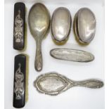 Selection of silver HM brushes and mirrors