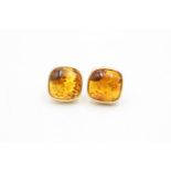14ct gold vintage baltic amber stud earrings (3.3g)