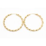 9ct gold vintage oversized twist hoop earrings (4.2g)