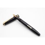 Vintage CONWAY STEWART 77 Black FOUNTAIN PEN w/ 14ct Gold Nib WRITING