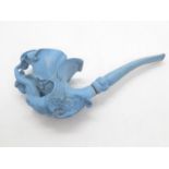 Blue coloured Meerschaum pipe 7" long in excellent condition