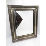 13" x 10" early English HM silver framed mirror