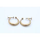 9ct gold screw on hoop earrings (1g)