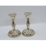 Pair of English HM silver candlesticks 4"