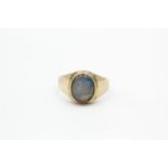 9ct gold vintage opal solitaire dress ring (5.8g) Size T