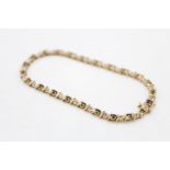 9ct gold vintage sapphire & diamond tennis bracelet (6.6g)