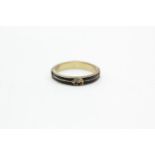 14ct gold antique black enamel mourning ring (1.7g) Size N