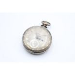 Antique Gents Hallmarked .925 SILVER Open Face Fusee POCKET WATCH Key-Wind 118g