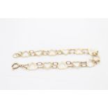 9ct gold heart link bracelet (3.1g)