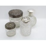 4x HM silver lidded pots