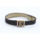 9ct gold initial monogram antique fabric mourning bracelet (2.4g)