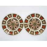 Pair of 6.5" Royal Crown Derby 1128 pattern saucers