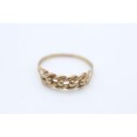 9ct gold vintage single row keeper ring (1.3g) Size Q