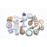 20 x Assorted Vintage Enamel MILITARY Lapel / Sweetheart Badges Inc RAF Etc