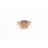 9ct gold vintage monogram signet ring (4.3g) Size P