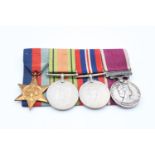 4 x WW2 / ER.II Medals Mounted For Wear L.S.G.C Named