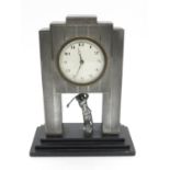 6" x 3" golfer's mantle clock