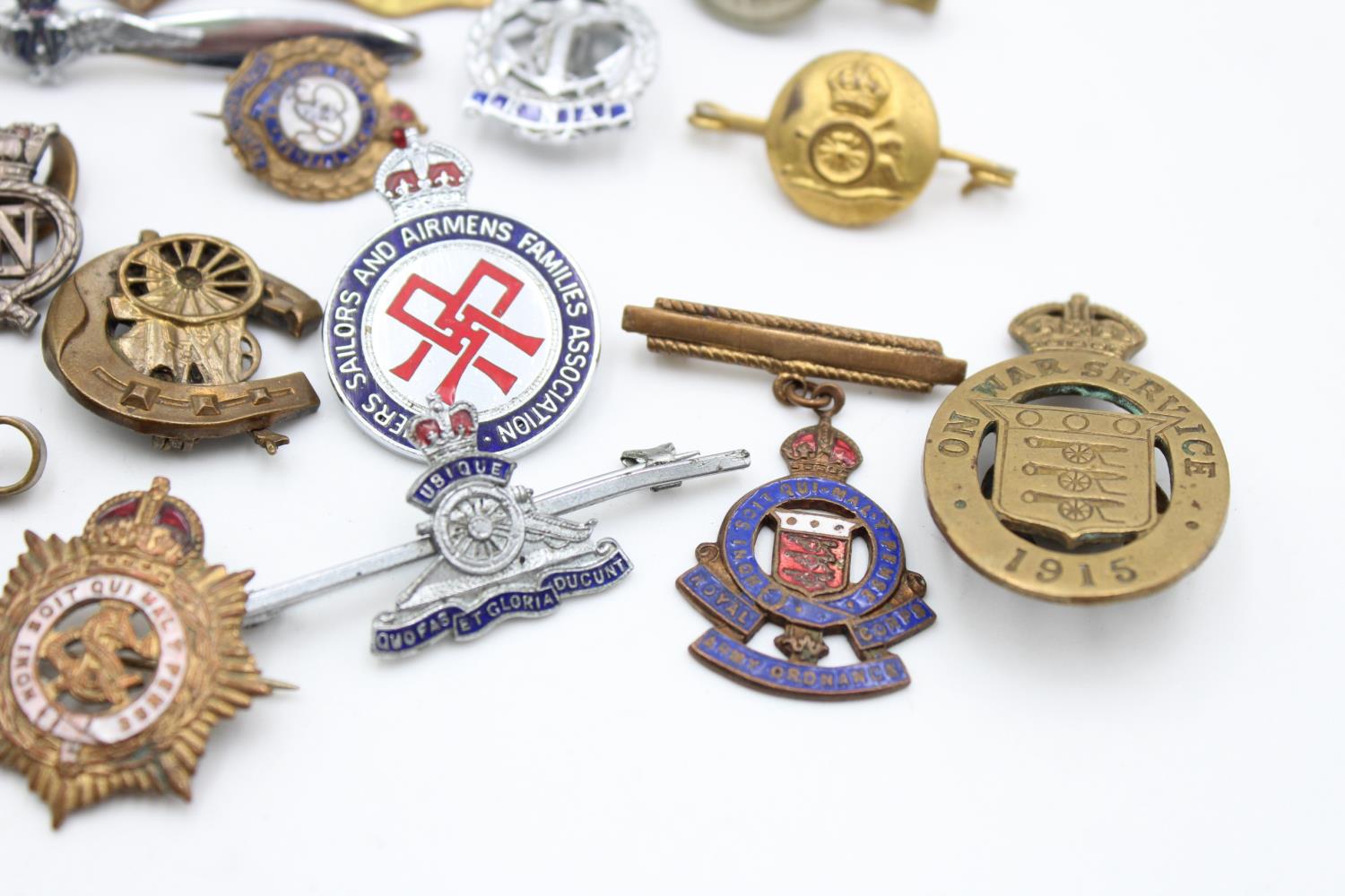 24 x Assorted Vintage MILITARY Lapel / Sweetheart Badges Inc On War Service, RAF - Image 2 of 6