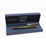 S.T DUPONT Green Lacquer FOUNTAIN PEN w/ 18ct Nib, .925 Sterling Silver Band Etc