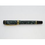 Marbled Parker pen with 18ct nib as new condition