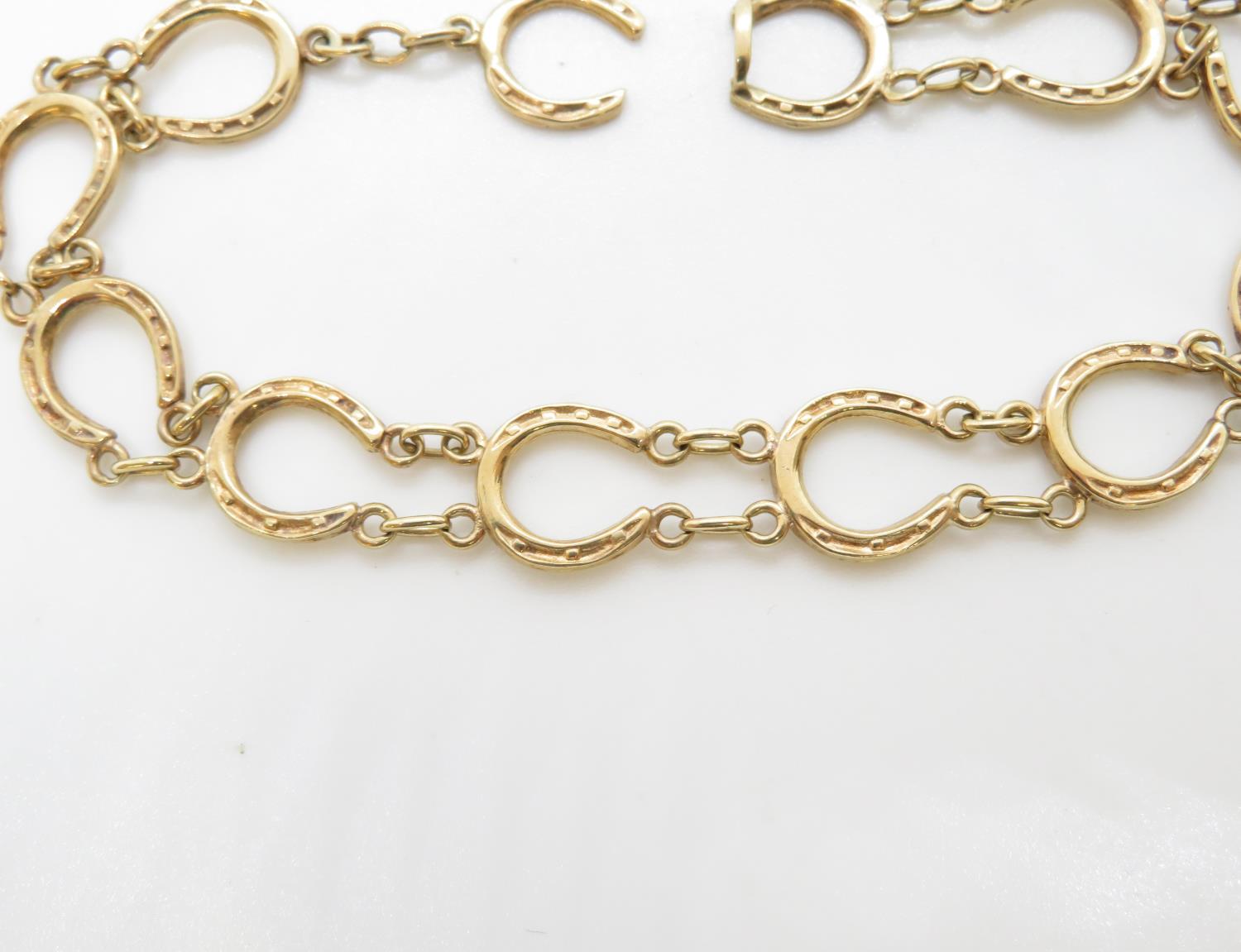 9ct gold HM bracelet of lucky horseshoes 9.5g - Bild 2 aus 4