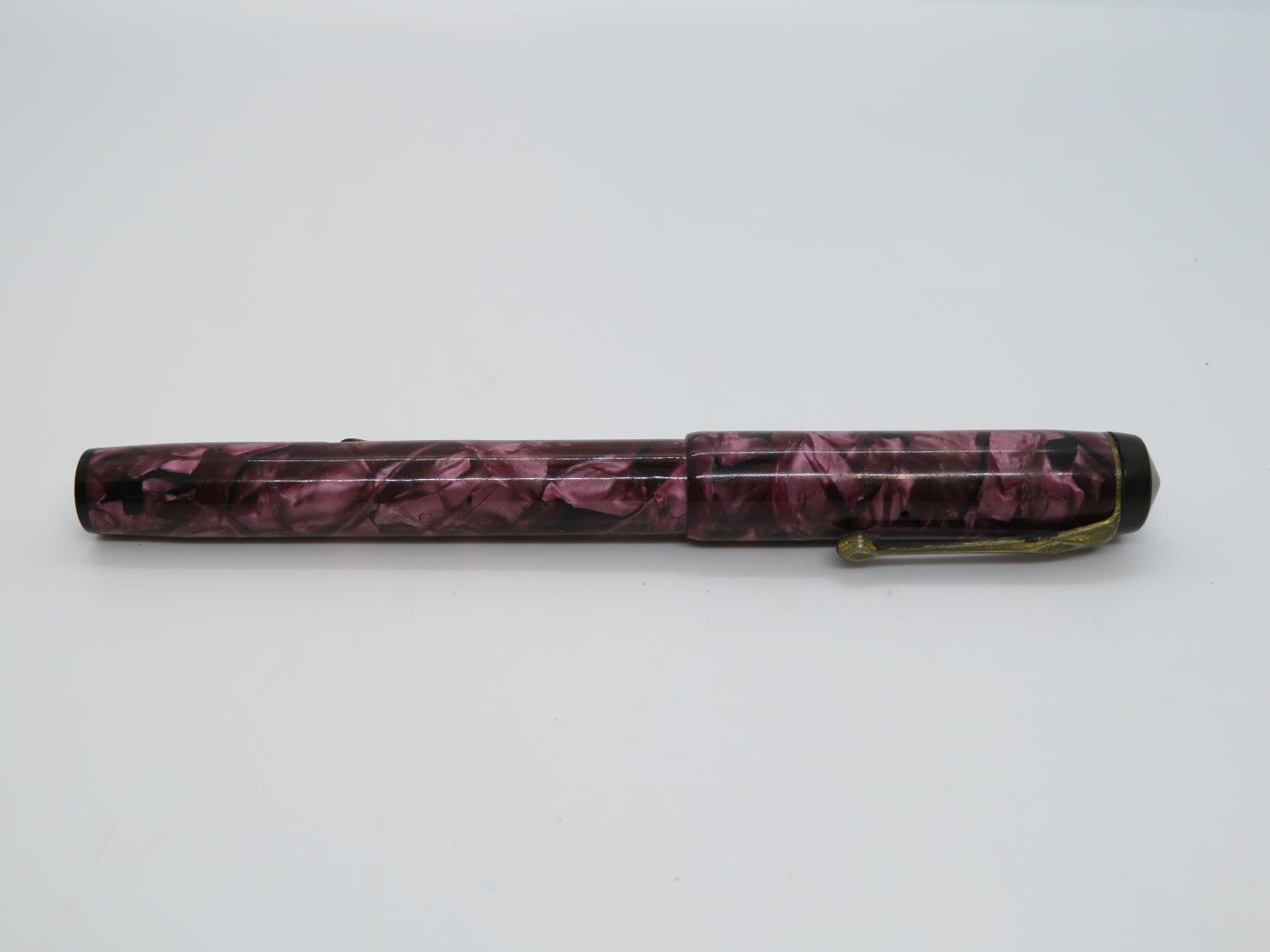 Rose marbled spare or repair Conway Stewart 475 fountain pen 14ct nib - Image 3 of 3