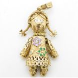 Large articulated doll pendant HM 9ct gold 15g