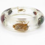 Early 1960s/70s resin bangle containg beetles and scorpions