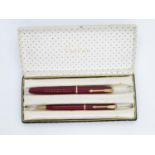 Parker Slimfold fountain and pencil 14ct nib slight bend on end of nib boxed