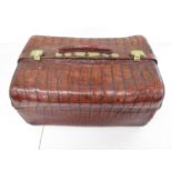 Doctor's Alligator skin Gladstone bag with brass lock 20" x 12" x 12" - high quality