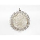 Therese coin pendant with surround