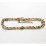 9ct gold and turquoise bracelet 8.5g
