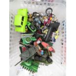 Selection of motorbikes, military and other die cast models