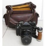 Pentax Asahi 6x7 with wooden handle and filters