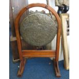 41" high bronze dinner gong - gong is 19" diameter