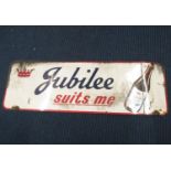 Jubilee Stout enamelled sign 54" long x 17.5" wide